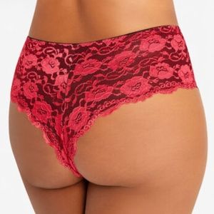 Ashley Stewart Magenta Lace Cheeky Panty NWT